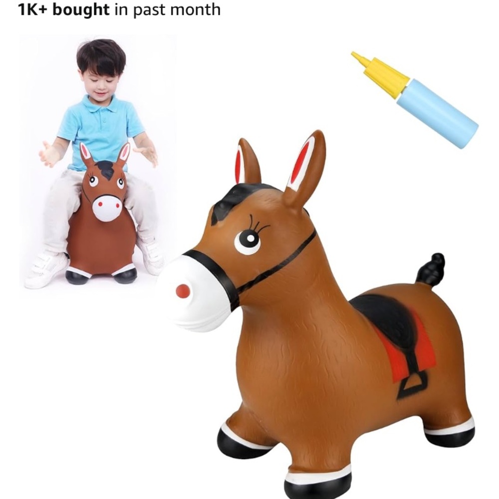 Brown Inflatable Bouncy Horse Toy